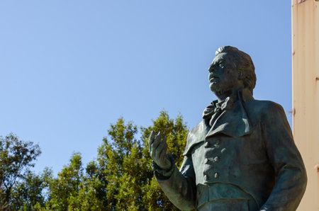 ALMERIA, SPAIN - 28 MARCH 2023 Monument erected in memory of Alfredo Kraus, Spanish singer, tenor, located in Plaza Alfredo Kraus, Almeria, Spainのeditorial素材