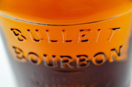 LONDON, UNITED KINGDOM - JANUARY 24, 2022 Bulleit Bourbon, a unique blend of rye, corn, and barley...