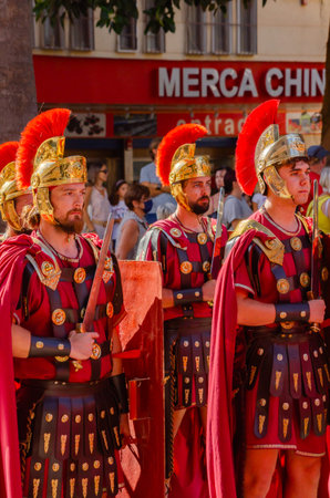 CARTAGENA, SPAIN -  23 SEPTEMBER 2022 Carthaginians and Romans historic holidays, celebrated in the...