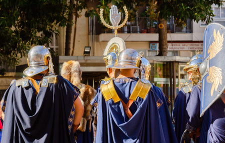 CARTAGENA, SPAIN -  23 SEPTEMBER 2022 Carthaginians and Romans historic holidays, celebrated in the...
