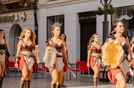 CARTAGENA, SPAIN -  23 SEPTEMBER 2022 Carthaginians and Romans historic holidays, celebrated in the Spanish city of Cartagena since 1990 to commemorate the historical events that took place in the city during the Second Punic Warのeditorial素材