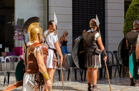 CARTAGENA, SPAIN -  23 SEPTEMBER 2022 Carthaginians and Romans historic holidays, celebrated in the Spanish city of Cartagena since 1990 to commemorate the historical events that took place in the city during the Second Punic Warのeditorial素材