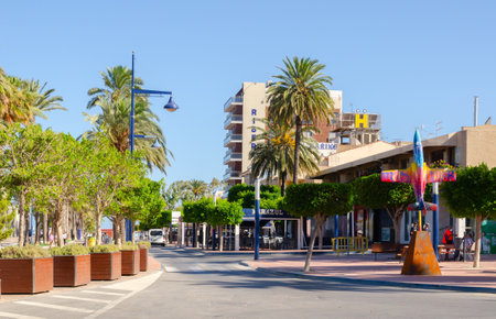 SANTIAGO DE LA RIBERA, SPAIN - JUNE 10, 2022 Statues presenting model airplanes in a small town famous for the General Air Academy school, intended for training future Air Force officersのeditorial素材