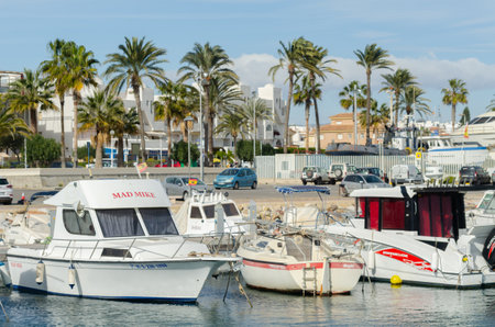 GARRUCHA, SPAIN - 23 JANUARY 2019 In addition to cargo ships, the Port of Garrucha is home to a small fishing fleet and has approximately 300 berths for recreational boatsのeditorial素材