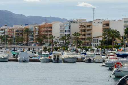 GARRUCHA, SPAIN - 23 JANUARY 2019 In addition to cargo ships, the Port of Garrucha is home to a small fishing fleet and has approximately 300 berths for recreational boatsのeditorial素材