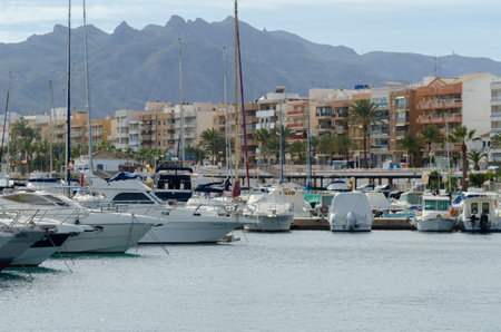 GARRUCHA, SPAIN - 23 JANUARY 2019 In addition to cargo ships, the Port of Garrucha is home to a small fishing fleet and has approximately 300 berths for recreational boatsのeditorial素材