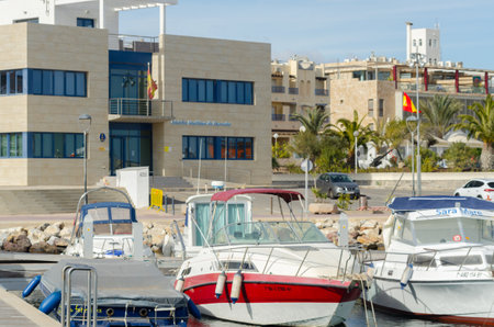 GARRUCHA, SPAIN - 23 JANUARY 2019 In addition to cargo ships, the Port of Garrucha is home to a small fishing fleet and has approximately 300 berths for recreational boatsのeditorial素材
