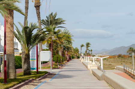 VERA, SPAIN - 23 JANUARY 2019 The urban promenade in the Spanish city of Vera, where numerous cultural and sports events take placeのeditorial素材