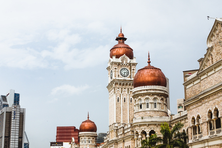 Kuala Lumpur - 24 November 2017 : Sultan Abdul Samad Building clock tower at sunsetのeditorial素材