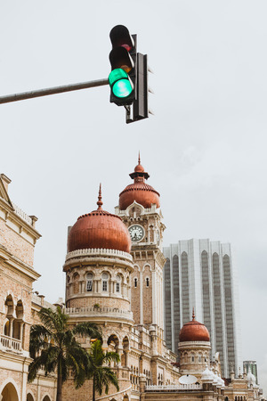 Kuala Lumpur - 24 November 2017 : Sultan Abdul Samad Building clock tower at sunsetのeditorial素材
