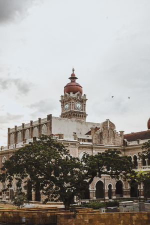 Kuala Lumpur - 24 November 2017 : Sultan Abdul Samad Building clock tower at sunsetのeditorial素材
