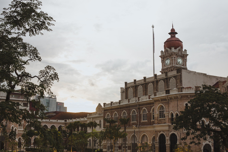 Kuala Lumpur - 24 November 2017 : Sultan Abdul Samad Building clock tower at sunsetのeditorial素材