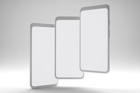 Mobile With White Backgroundの写真素材