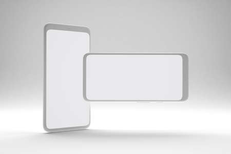 Mobile With White Backgroundの写真素材