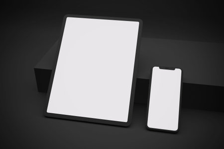 Dark Phone and Tablet V.2 With Black Background