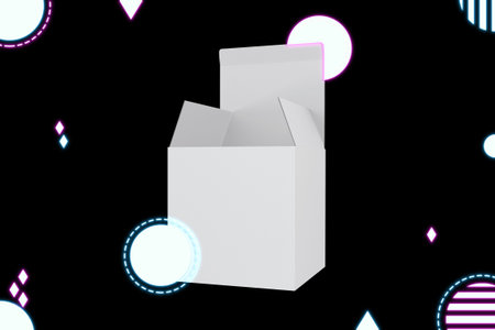 Neon Box With Black Backgroundの写真素材