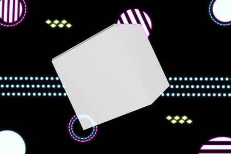 Neon Box With Black Background