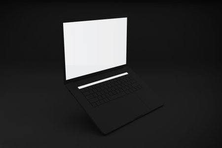 Dark Laptop V.2 With Black Background