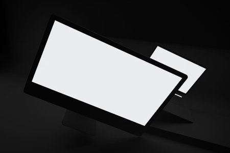 Dark Website With Black Backgroundの写真素材