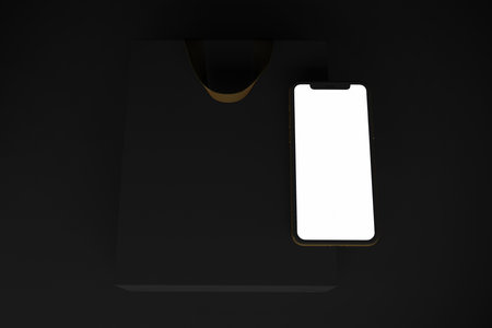 Gold & Dark Shopping Appの写真素材