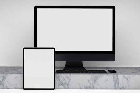 Smart Devices With White Backgroundの写真素材