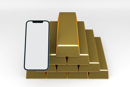 Smart Phone and Credit Card With White Backgroundの写真素材