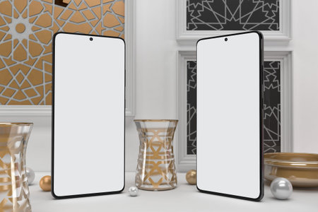 Ramadan Mobile With White Backgroundの写真素材