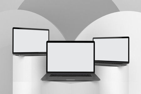 Laptop Pro V.5 With White Backgroundの写真素材