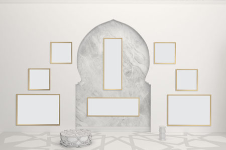 Arabic Frames On Wall With White Background