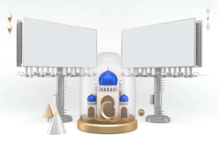 Ramadan Billboard With White Backgroundの写真素材