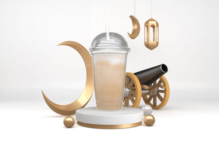 Ramadan Plastic Cups With White Background