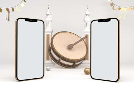 Ramadan Phone With White Backgroundの写真素材