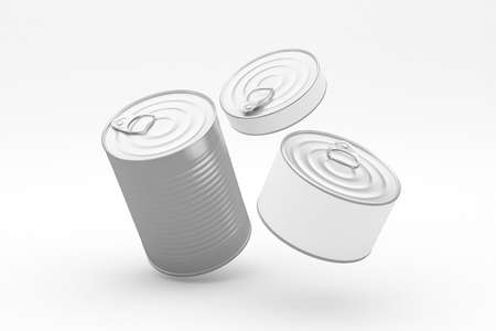 Cans With White Backgroundの写真素材