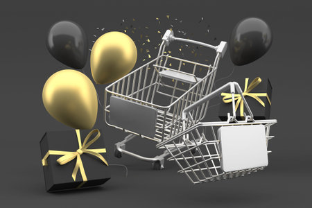 Black Friday Shopping With Dark Background