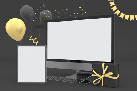 Black Friday Smart Devices With Black Background