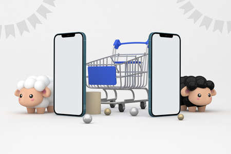 Adha Shopping App With White Backgroundの写真素材