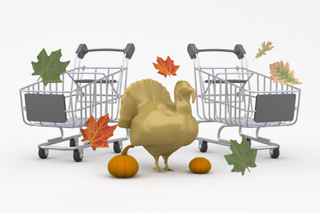 Thanksgiving shopping With White Backgroundの写真素材