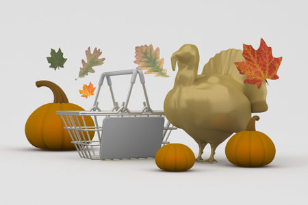 Thanksgiving shopping With White Backgroundの写真素材