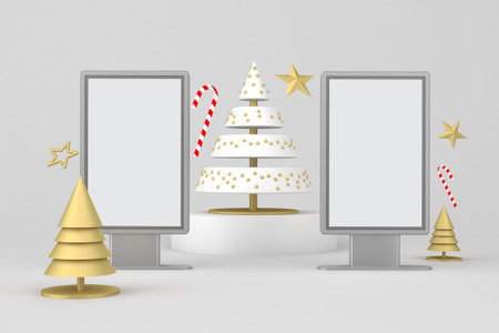 Christmas Billboard With White Backgroundの写真素材
