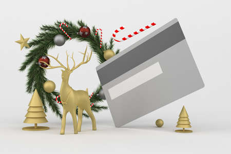 Christmas Credit Card With White Backgroundの写真素材