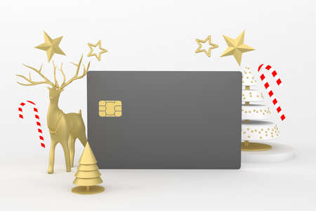 Christmas Credit Card With White Backgroundの写真素材