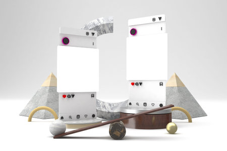Abstract Social Media With White Backgroundの写真素材