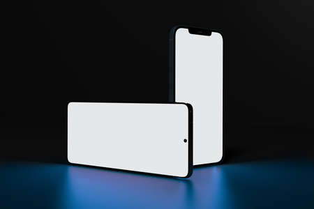 Smart Phones In Darkの写真素材