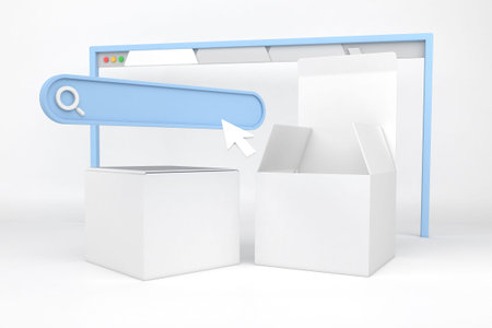 Box With Browser Interfaceの写真素材