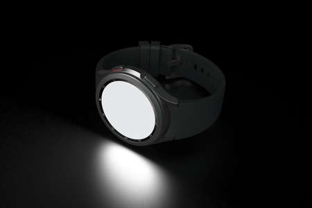 Classic Smart Watch In black backgroundの写真素材