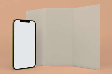 Brochure and Phoneの写真素材