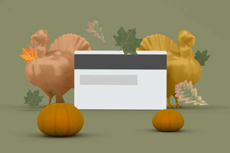 Thanksgiving Credit Cardの写真素材