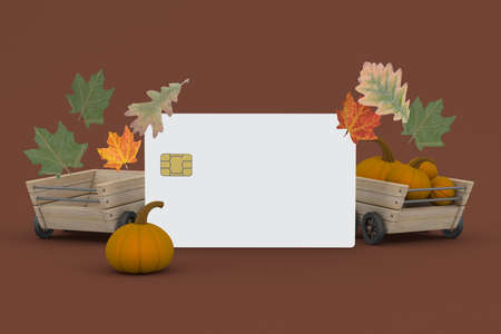 Thanksgiving Credit Cardの写真素材