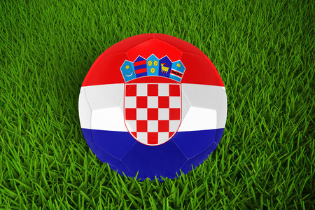 Croatia Flag Footballの写真素材