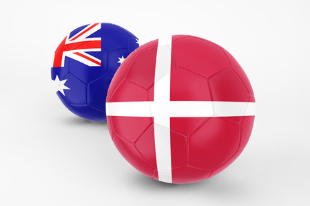 Denmark VS Australia ballの写真素材
